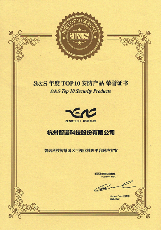 2020年度TOP10安防产品-开云（中国）智慧园区可视化管理平台